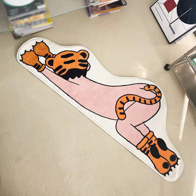 Novelty Human Pattern Rug Creative Polyester Carpet Washable Area Rug for Adult's Bedroom