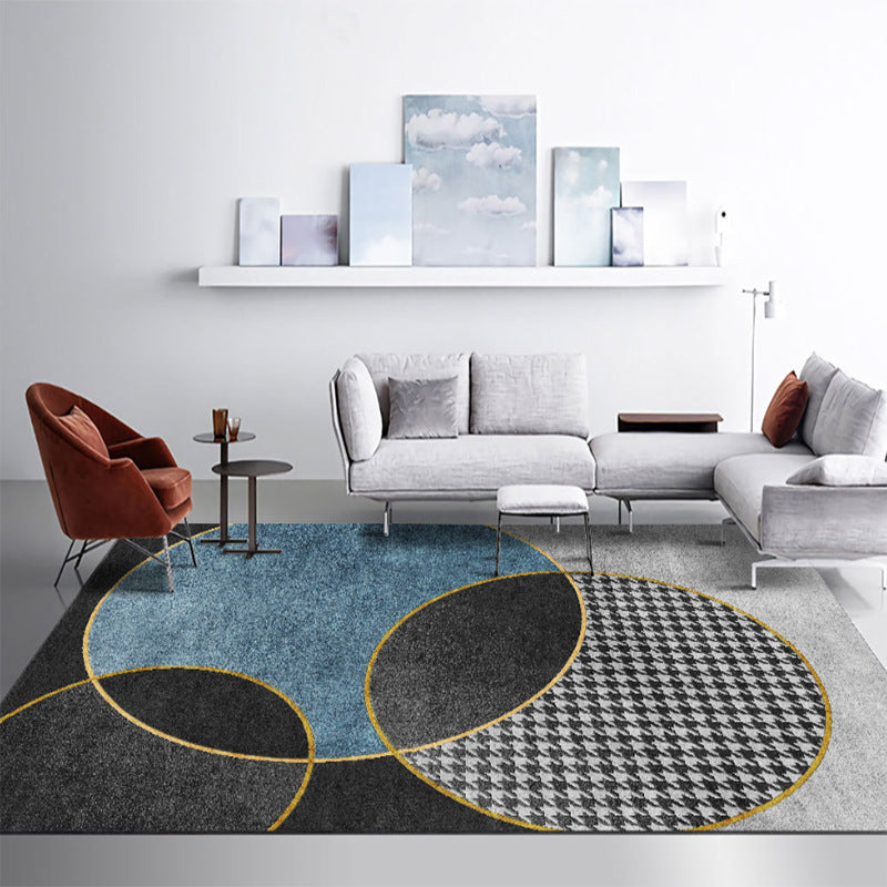 Gray Magnificent Rug Polyester Graphic Indoor Rug Washable Rug for Sitting Room