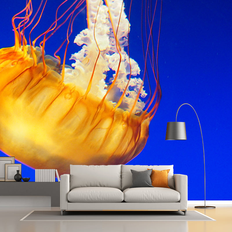 Photography Jellyfish Pattern Wall Mural Stain Resistant Environmental Sea Wallpaper
