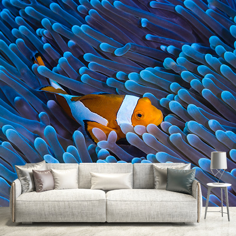 Fish Wall Mural Photography Tropical Stain Resistant Sea Bench Wall Mural