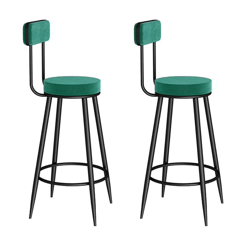 Modern Round Counter Chair Upholstered Counter Height Stool for Living Room