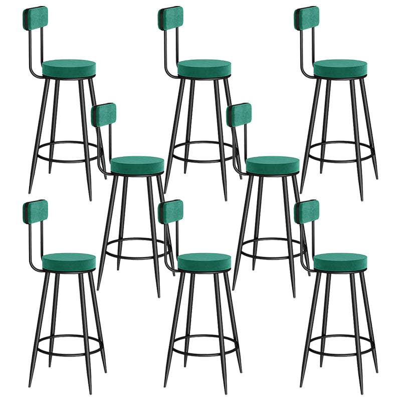 Modern Round Counter Chair Upholstered Counter Height Stool for Living Room