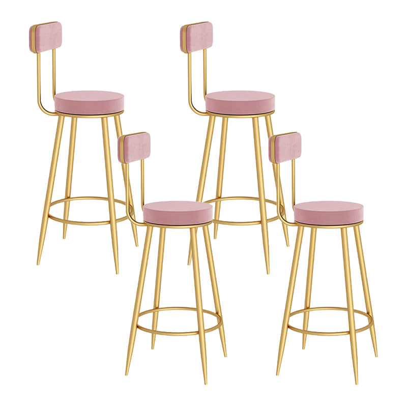 Modern Round Counter Chair Upholstered Counter Height Stool for Living Room