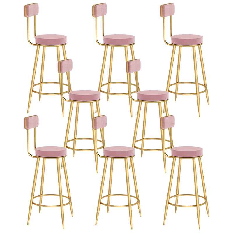 Modern Round Counter Chair Upholstered Counter Height Stool for Living Room