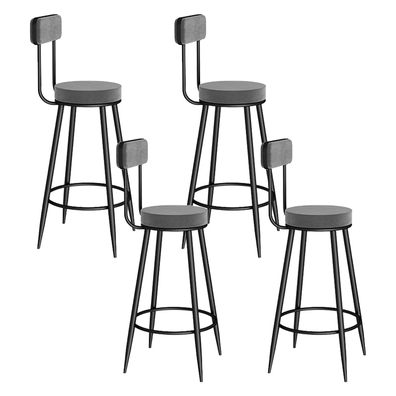 Modern Round Counter Chair Upholstered Counter Height Stool for Living Room