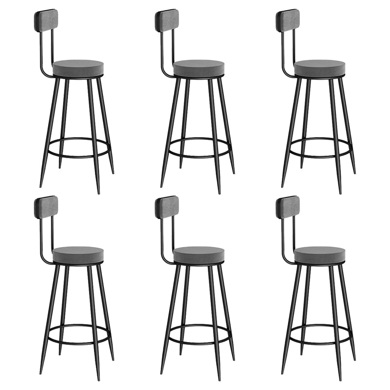 Modern Round Counter Chair Upholstered Counter Height Stool for Living Room