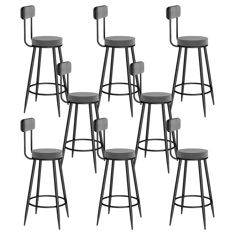 Modern Round Counter Chair Upholstered Counter Height Stool for Living Room