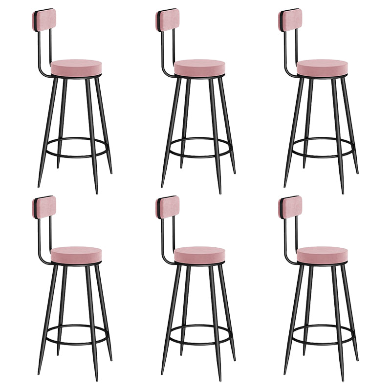 Modern Round Counter Chair Upholstered Counter Height Stool for Living Room