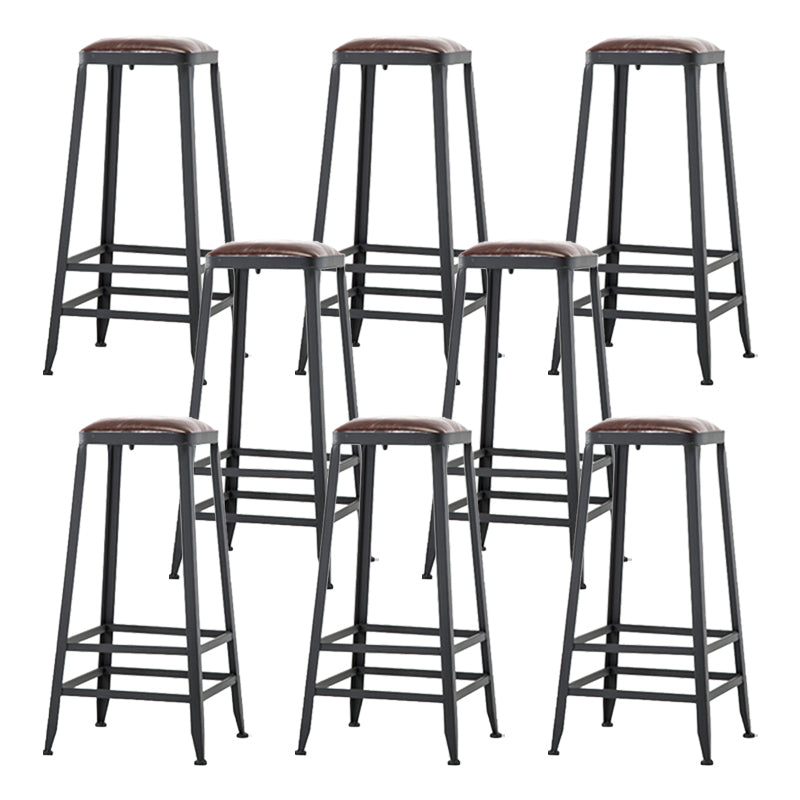 Industrial Bar Stool Wooden Counter Bar Stool with Metal Legs for Home