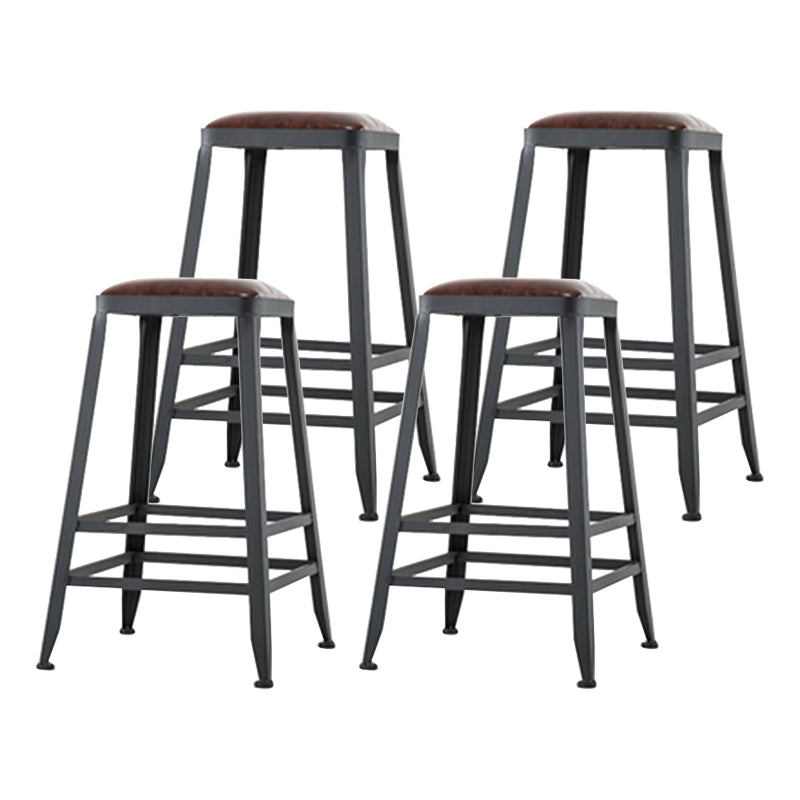 Industrial Bar Stool Wooden Counter Bar Stool with Metal Legs for Home