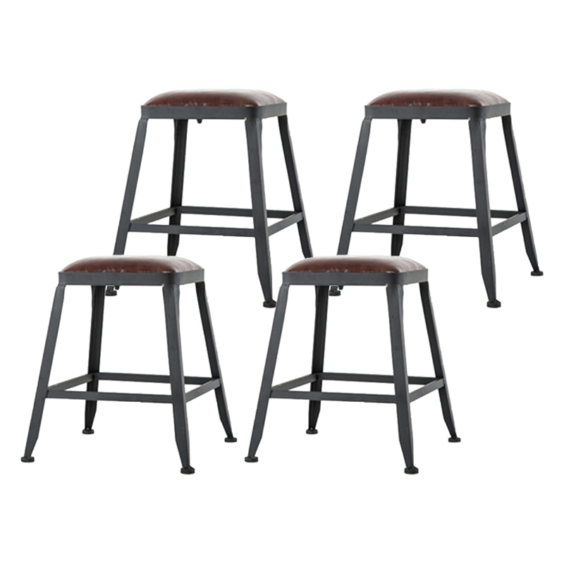 Industrial Bar Stool Wooden Counter Bar Stool with Metal Legs for Home