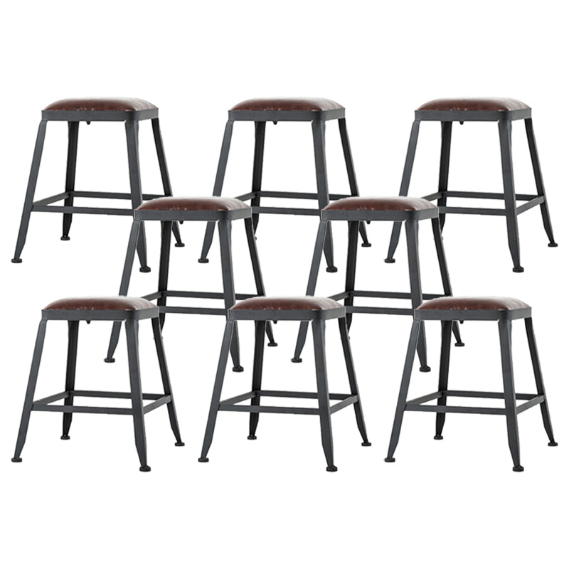 Industrial Bar Stool Wooden Counter Bar Stool with Metal Legs for Home
