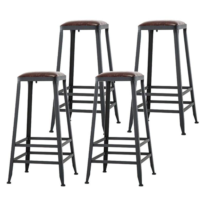 Industrial Bar Stool Wooden Counter Bar Stool with Metal Legs for Home