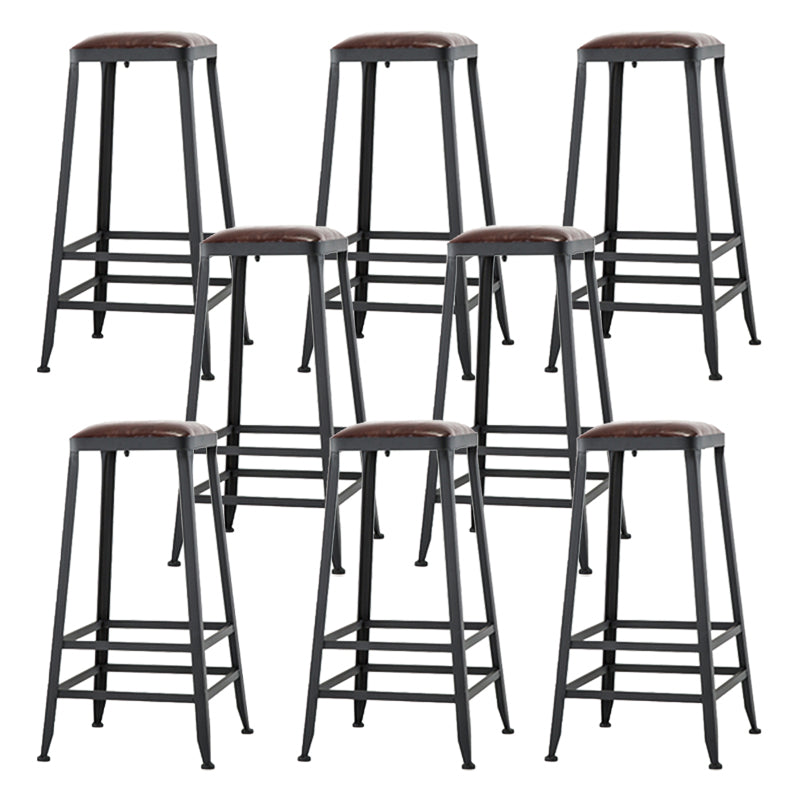Industrial Bar Stool Wooden Counter Bar Stool with Metal Legs for Home