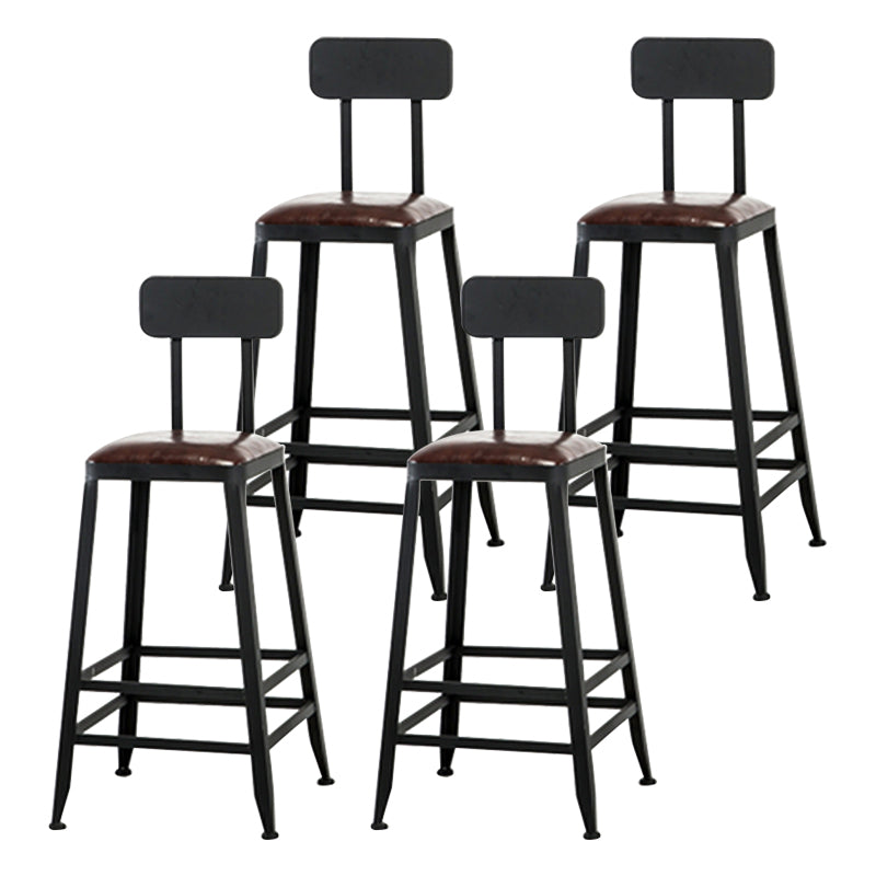 Industrial Bar Stool Wooden Counter Bar Stool with Metal Legs for Home