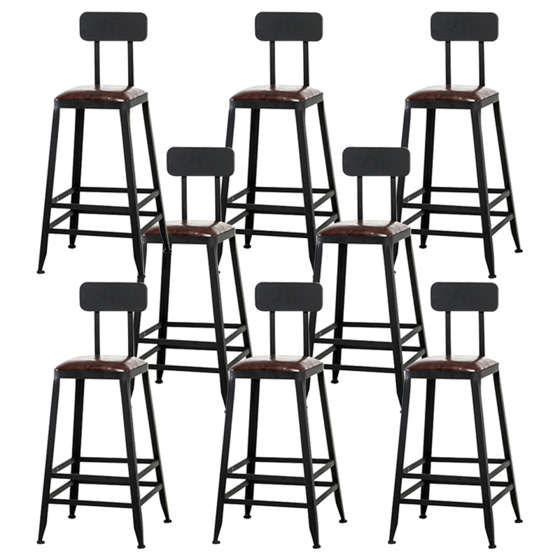 Industrial Bar Stool Wooden Counter Bar Stool with Metal Legs for Home