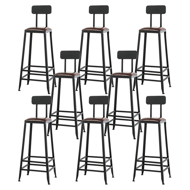 Industrial Bar Stool Wooden Counter Bar Stool with Metal Legs for Home