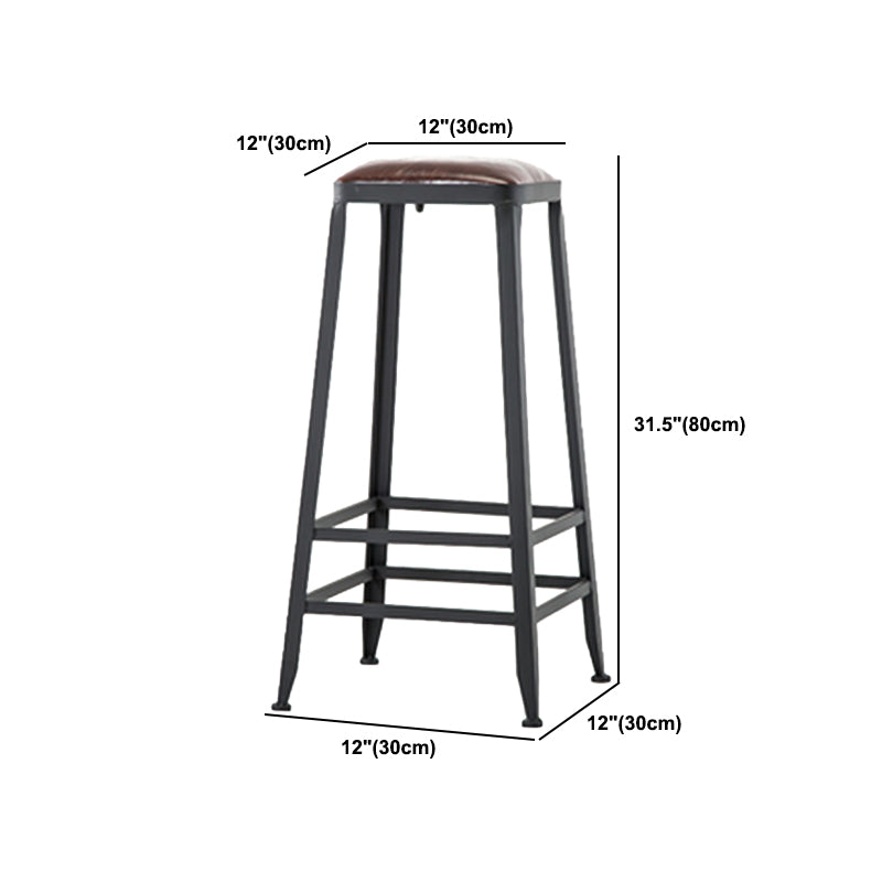 Industrial Bar Stool Wooden Counter Bar Stool with Metal Legs for Home