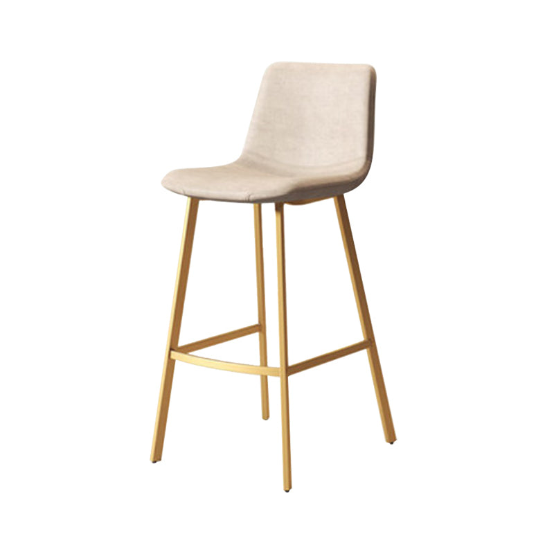 Modern Backrest Armless Counter Stool Iron Milk Tea Shop Bar Stool with Leather Cushion