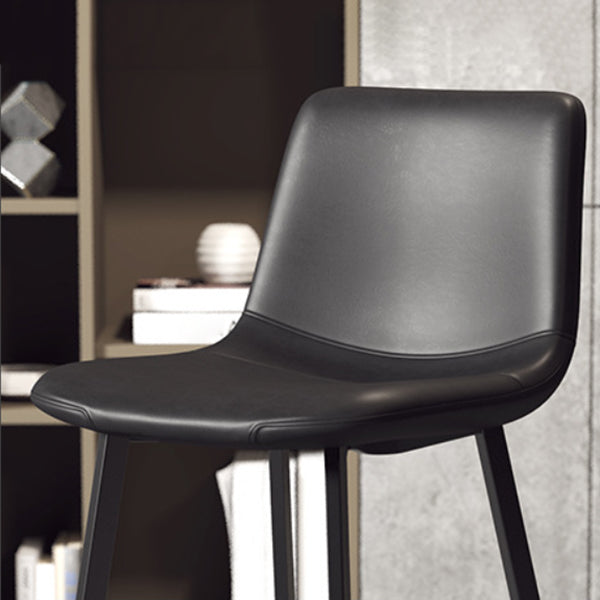Modern Backrest Armless Counter Stool Iron Milk Tea Shop Bar Stool with Leather Cushion