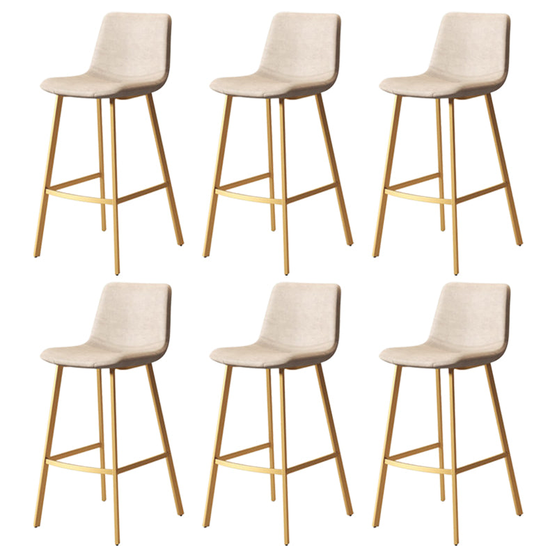 Modern Backrest Armless Counter Stool Iron Milk Tea Shop Bar Stool with Leather Cushion