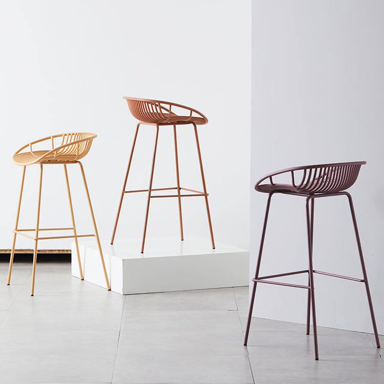 Modern Bar Stool Metal Counter Bar Stool with Metal Legs for Home