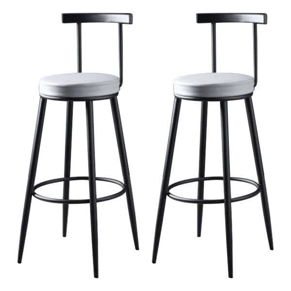 Glam Backrest Armless Counter Stool Iron Kitchen Bar Stool with Pedal and Cushion