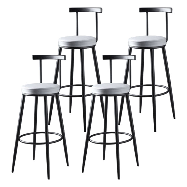 Glam Backrest Armless Counter Stool Iron Kitchen Bar Stool with Pedal and Cushion