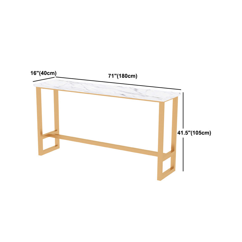 1/2/5 Pieces Modern Iron Bar Table Set Rectangle Engineered Wood Bistro Set with Footrest