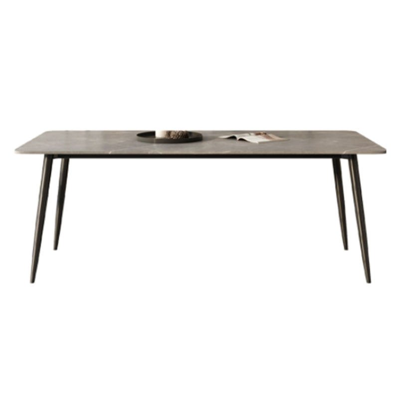 Modern Grey Dinette Set 1/4/7 Pieces Rectangle Dining Table Set with Stone Top
