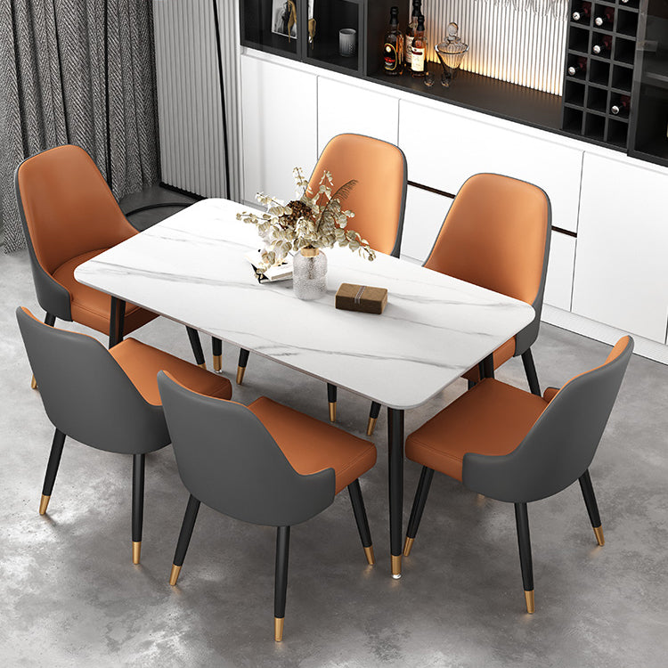 Modern Rectangle Dining Set 1/2/5/7 Pieces Restaurant Dining Table with Chairs