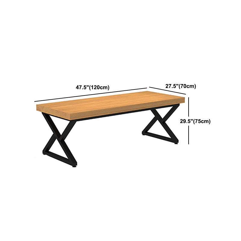 Industrial Double Pedestal Dining Table Set 1/2/7 Pieces Solid Wood Dinette Set