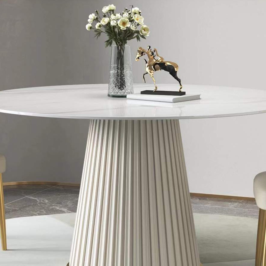 Contemporary Sintered Stone Table Round Table Set 1/3/4/5/6/7 Pieces Dining Set