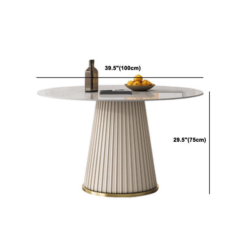 Contemporary Sintered Stone Table Round Table Set 1/3/4/5/6/7 Pieces Dining Set
