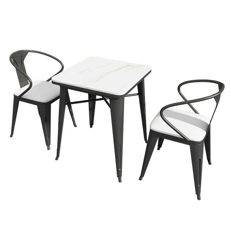 Black and White Dinette Set 1/2/3/5 Pieces Modern Stone Dining Table Set