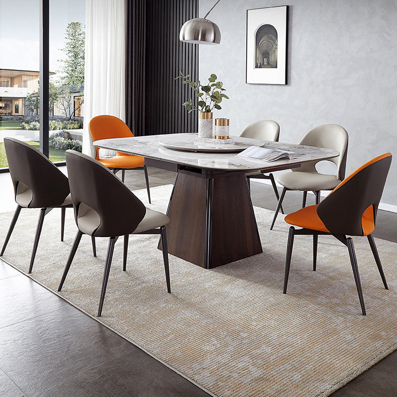 Contemporary Sintered Stone Table Square Table Set 1/2/5/7/9 Pieces Dining Set