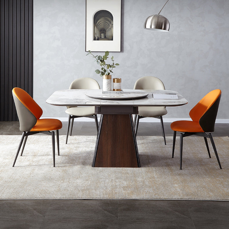 Contemporary Sintered Stone Table Square Table Set 1/2/5/7/9 Pieces Dining Set