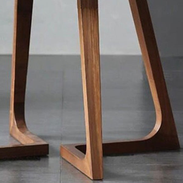 Solid Wood Top Dining Table Contemporary Dining Table with Sled Base