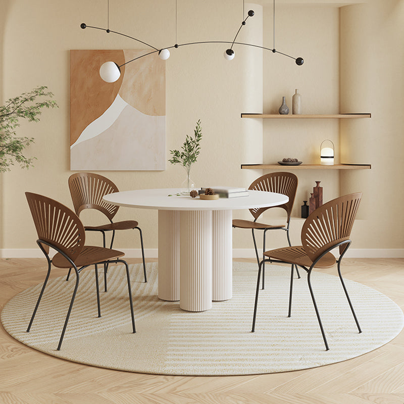 Round Stone Dining Table Contemporary Style Dining Room Collection for Dining Room