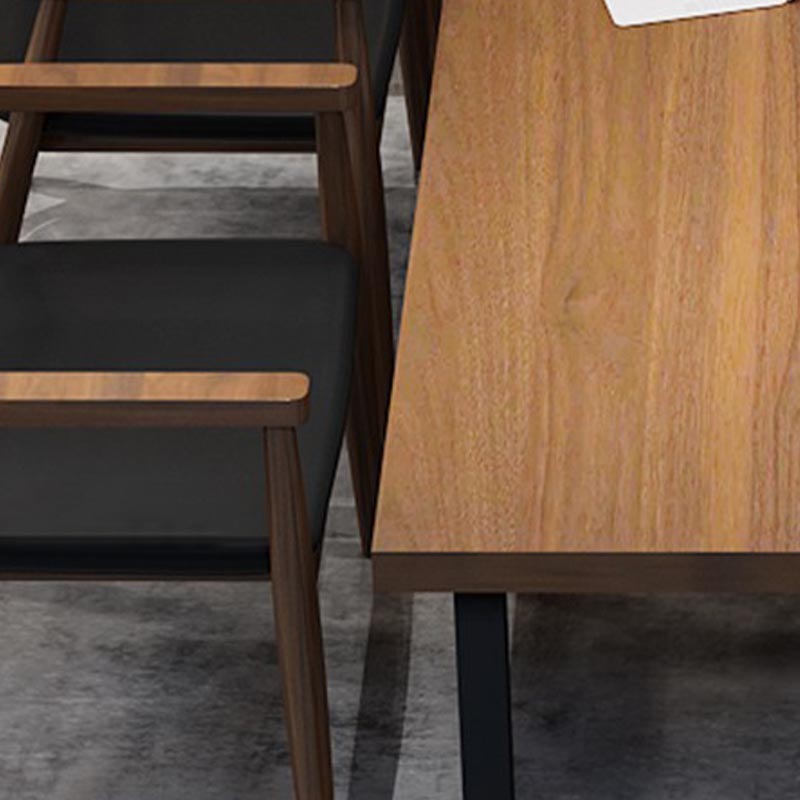 Industrial Rectangle Dinner Room Kitchen Table Brown Solid Wood Dinner Table