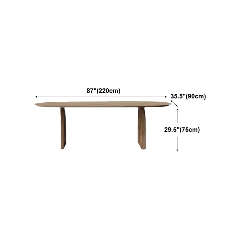 Oval Dining Table Modern Style Solid Wood Natural Dinner Table for Home Kitchen