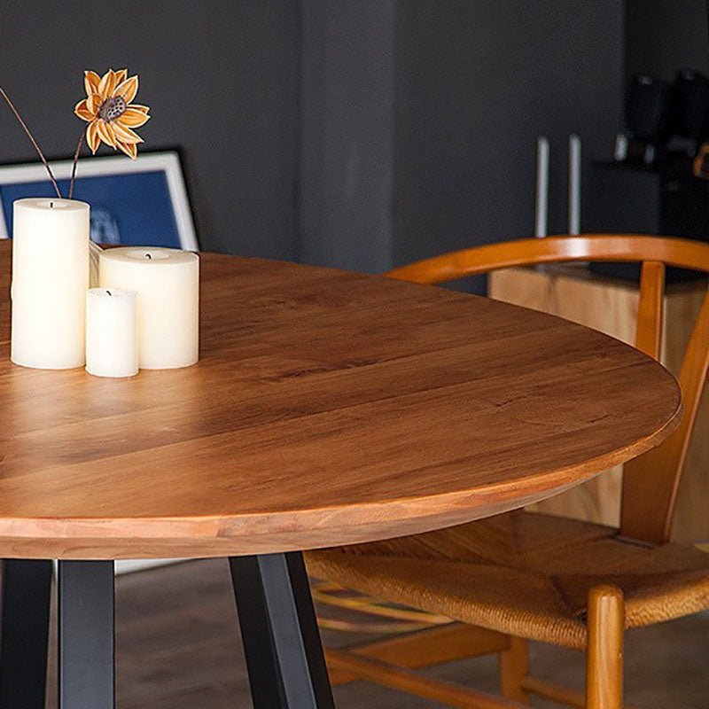 Simple Style Dining Table Solid Wood Round Dinette Table for Home Kitchen