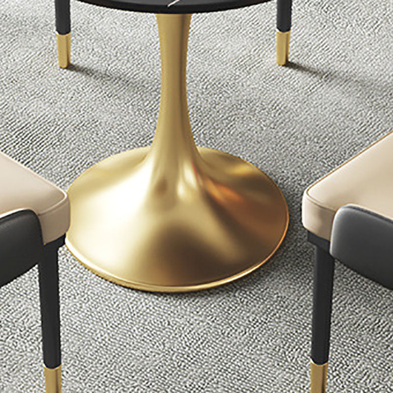 Metal Traditional Luxury Round Table for Home Sintered Stone Table with Tulip