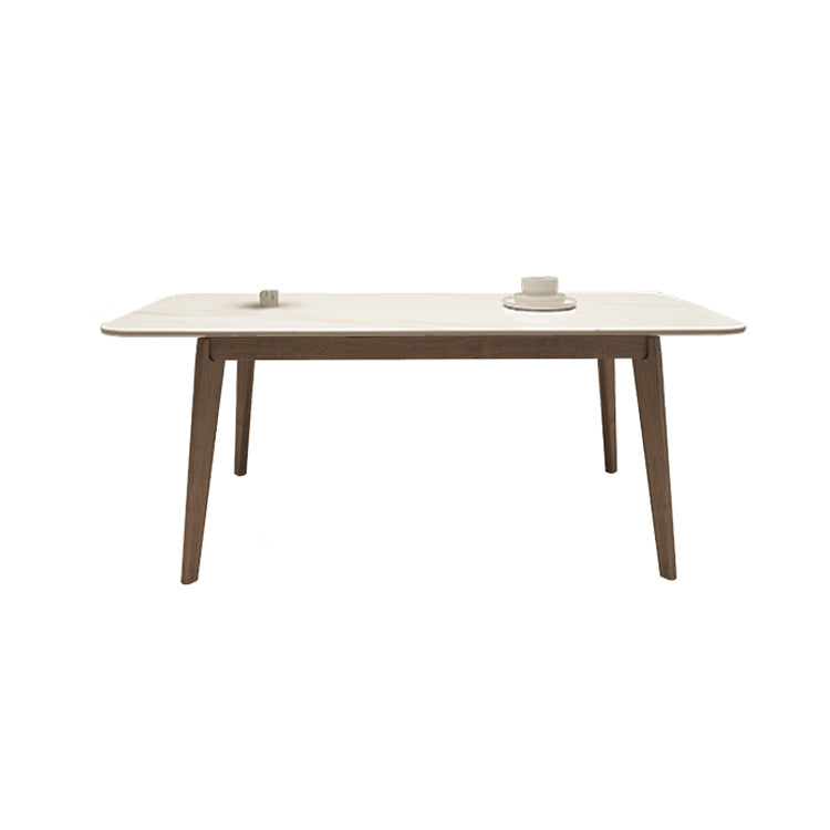 Rectangle Shaker Style Dining Table 4 Solid Wood Brown Legs Dining Table