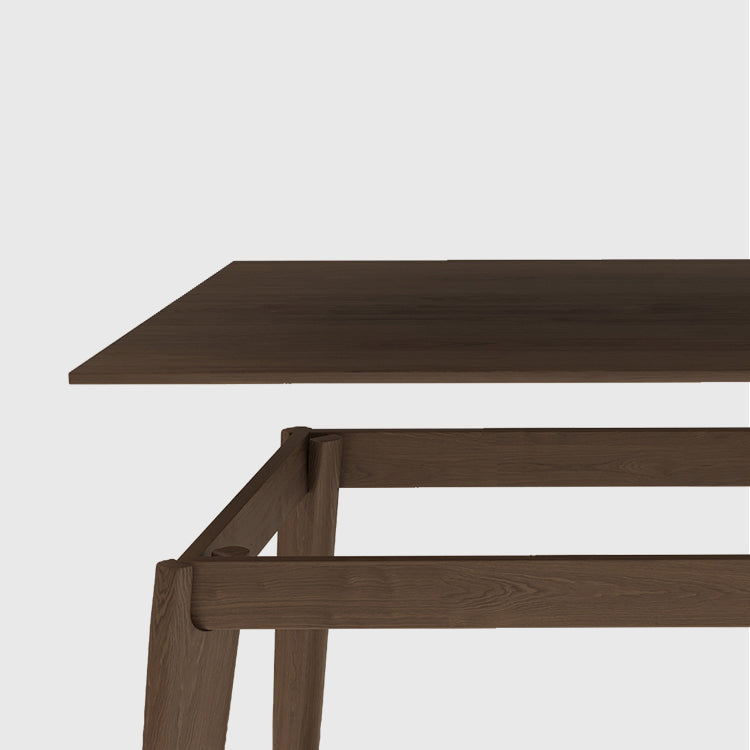 Rectangle Shaker Style Dining Table 4 Solid Wood Brown Legs Dining Table