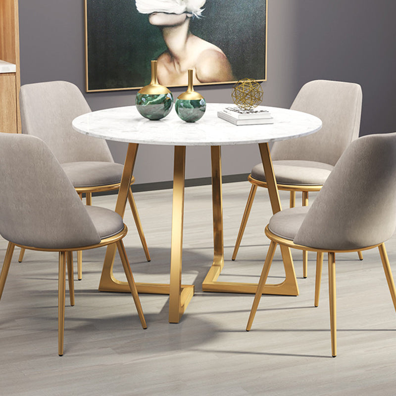 Traditional Luxury Dining Table White Marble Round Dining Table for Home