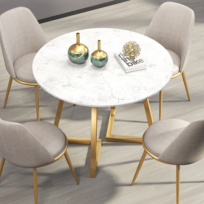 Traditional Luxury Dining Table White Marble Round Dining Table for Home