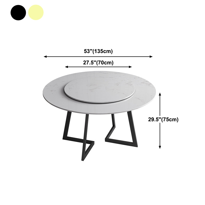 Traditional Luxury Dining Table White Marble Round Dining Table for Home