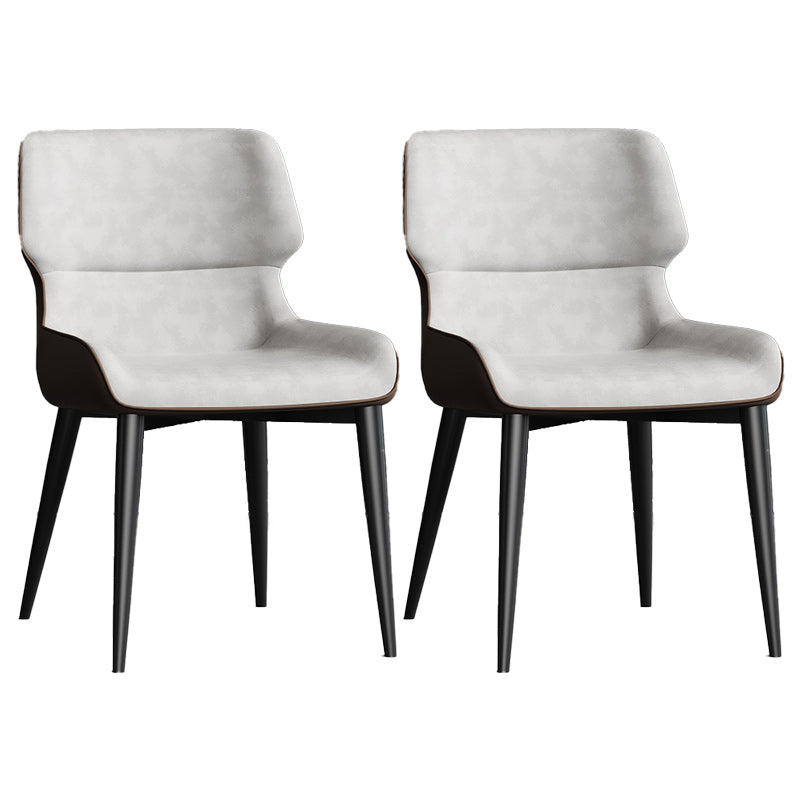 Contemporary Leather Side Chair Wingback Side Chair for Dining Room