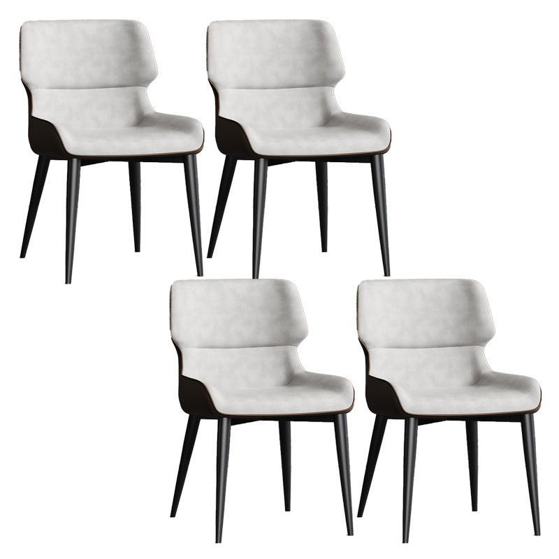 Contemporary Leather Side Chair Wingback Side Chair for Dining Room